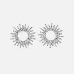 Boucles d'oreilles soleil ouvert argent
