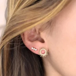 Boucles d'oreilles soleil ouvert plaqué or