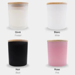Bougie parfumée Fleur d'oranger personnalisé couvercle bois gravé