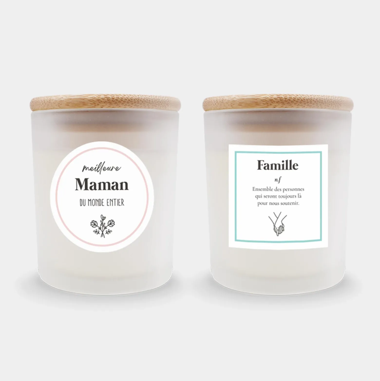 Bougie parfumée Fleur d'oranger personnalisé couvercle bois gravé - Nos petits imparfaits