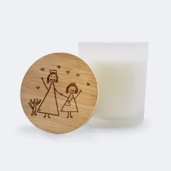 Bougie parfumée Sakura personnalisé couvercle bois gravé