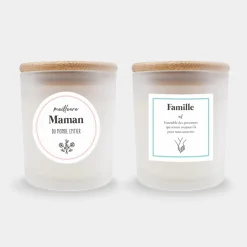 Bougie parfumée Sakura personnalisé couvercle bois gravé