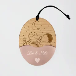 Boule de Noël personnalisée Bébé bois gravé - HappyBulle x MyLovelyThing