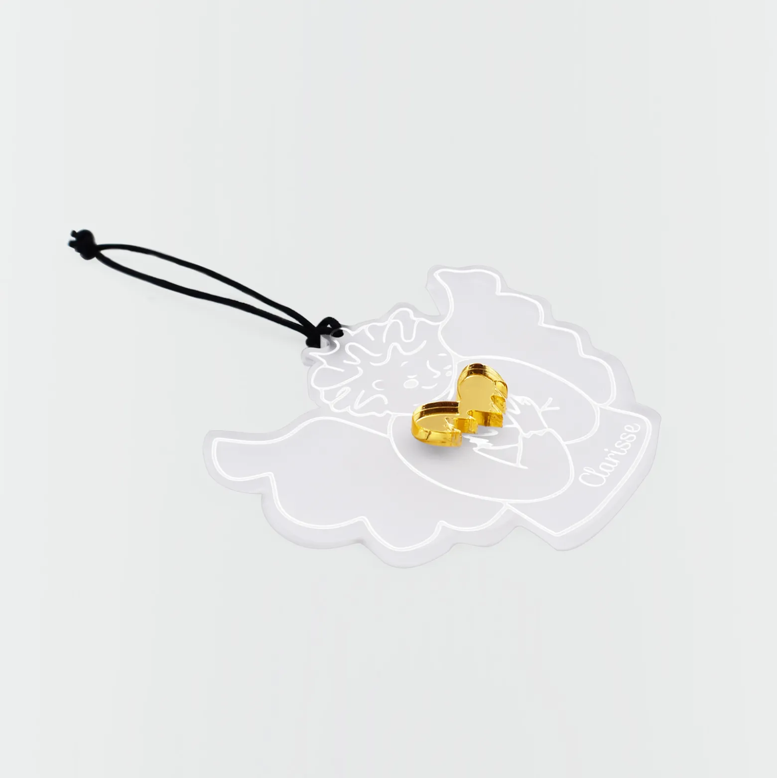 Boule de Noël personnalisée Ange Câlin acrylique givré gravé - HappyBulle x MyLovelyThing