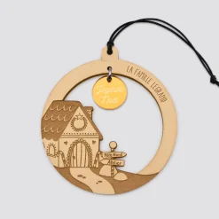 Boule de Noël personnalisée bois gravé - édition spéciale 