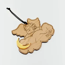Boule de Noël personnalisée Ange Nuage bois gravé - HappyBulle x MyLovelyThing
