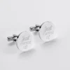 Boutons de manchette Marié personnalisés gravé acier rond 16 mm