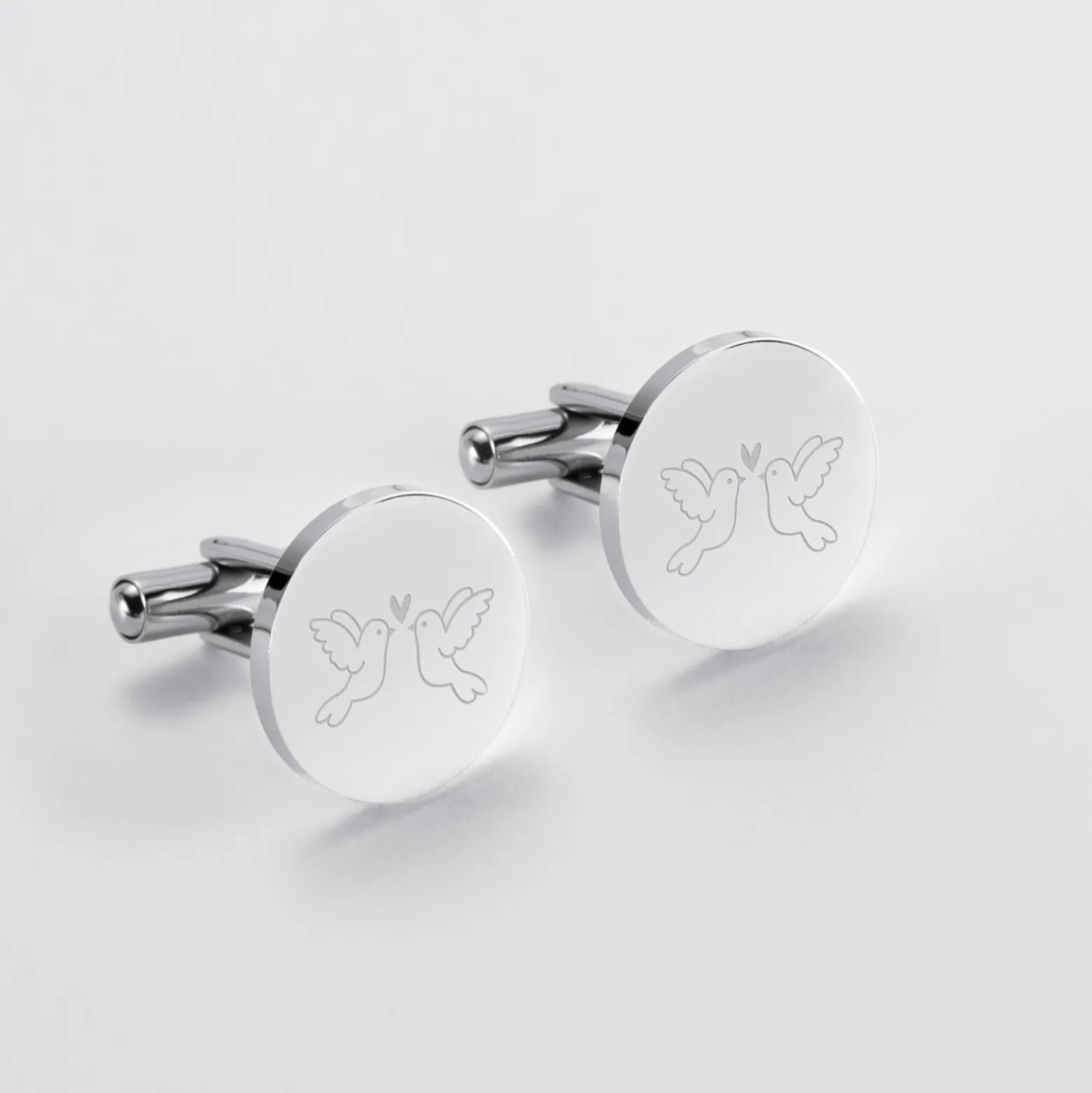Boutons de manchette Marié personnalisés gravé acier rond 16 mm