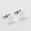 Boutons de manchette Marié personnalisés gravés acier ovale 15x19 mm