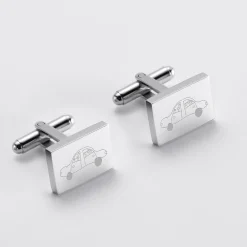 Boutons de manchette personnalisés gravés acier rectangle