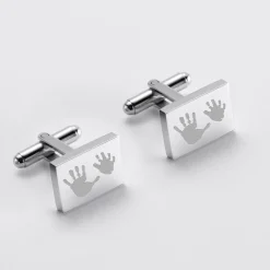Boutons de manchette personnalisés gravés acier rectangle