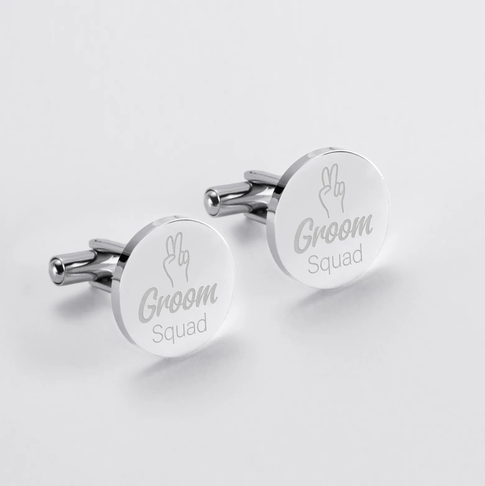Boutons de manchette témoin homme personnalisés gravé acier rond 16 mm