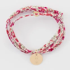 Bracelet 3 tours Liberty personnalisé médaille gravée plaqué or 15 mm - HappyBulle x Barbapapa