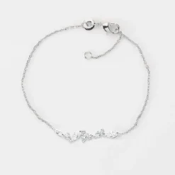 Bracelet chaine barrette scintillante argent