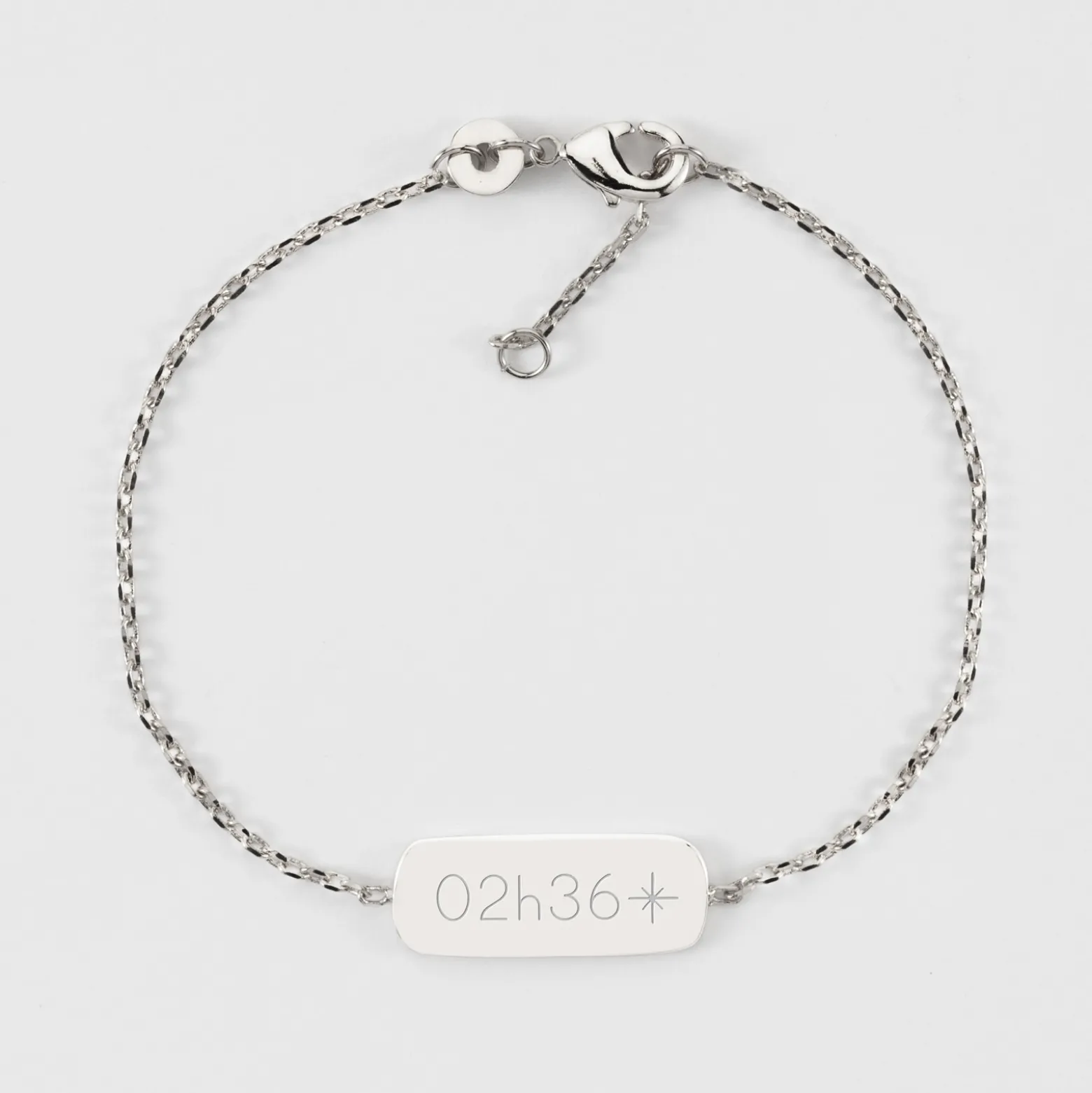 Bracelet chaine enfant personnalisé médaille gravée argent plaque 20x8 mm - HappyBulle x Capucine