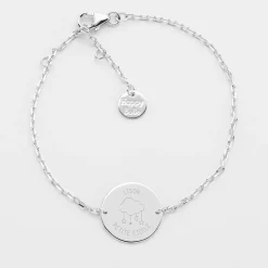 Bracelet chaine enfant personnalisé médaille gravée argent 2 trous 15 mm - Edition spéciale KIDS