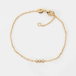 Bracelet chaine trio scintillant plaqué or