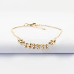 Bracelet chaîne boules plaqué or