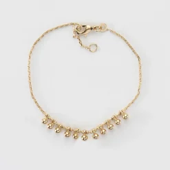 Bracelet chaîne boules plaqué or