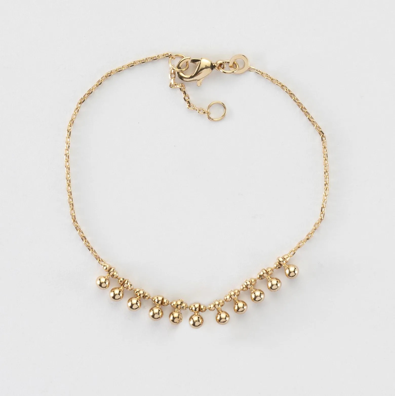 Bracelet chaîne boules plaqué or