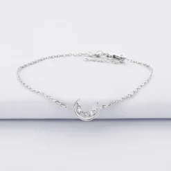 Bracelet chaîne lune scintillante argent - HappyBulle x Capucine