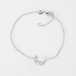 Bracelet chaîne lune scintillante argent - HappyBulle x Capucine