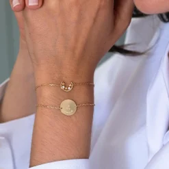 Bracelet chaîne lune scintillante plaqué or - HappyBulle x Capucine