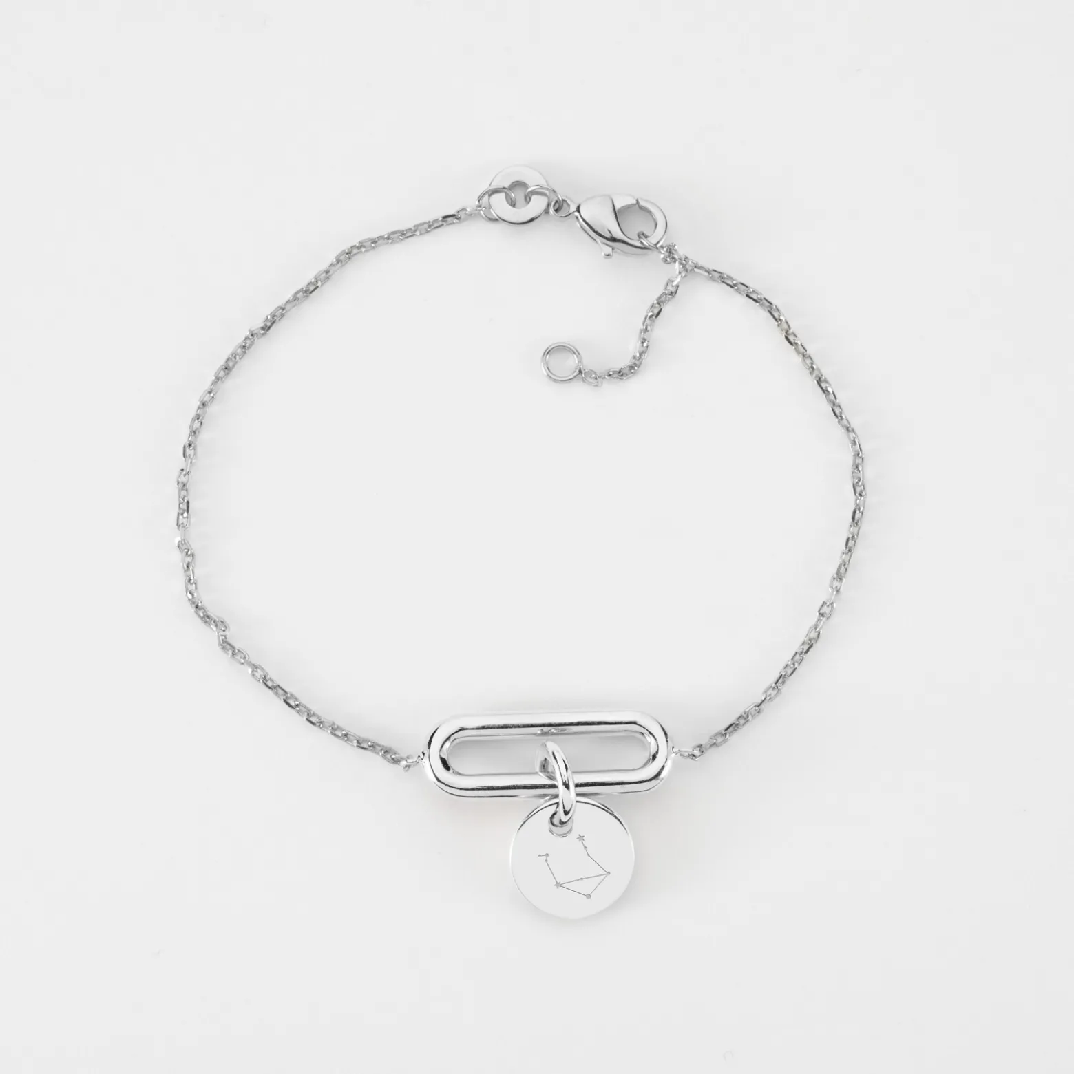 Bracelet chaîne ovale ouvert personnalisé médaille gravée argent 10 mm
