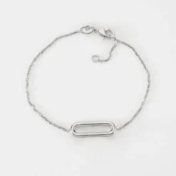 Bracelet chaîne ovale ouvert argent