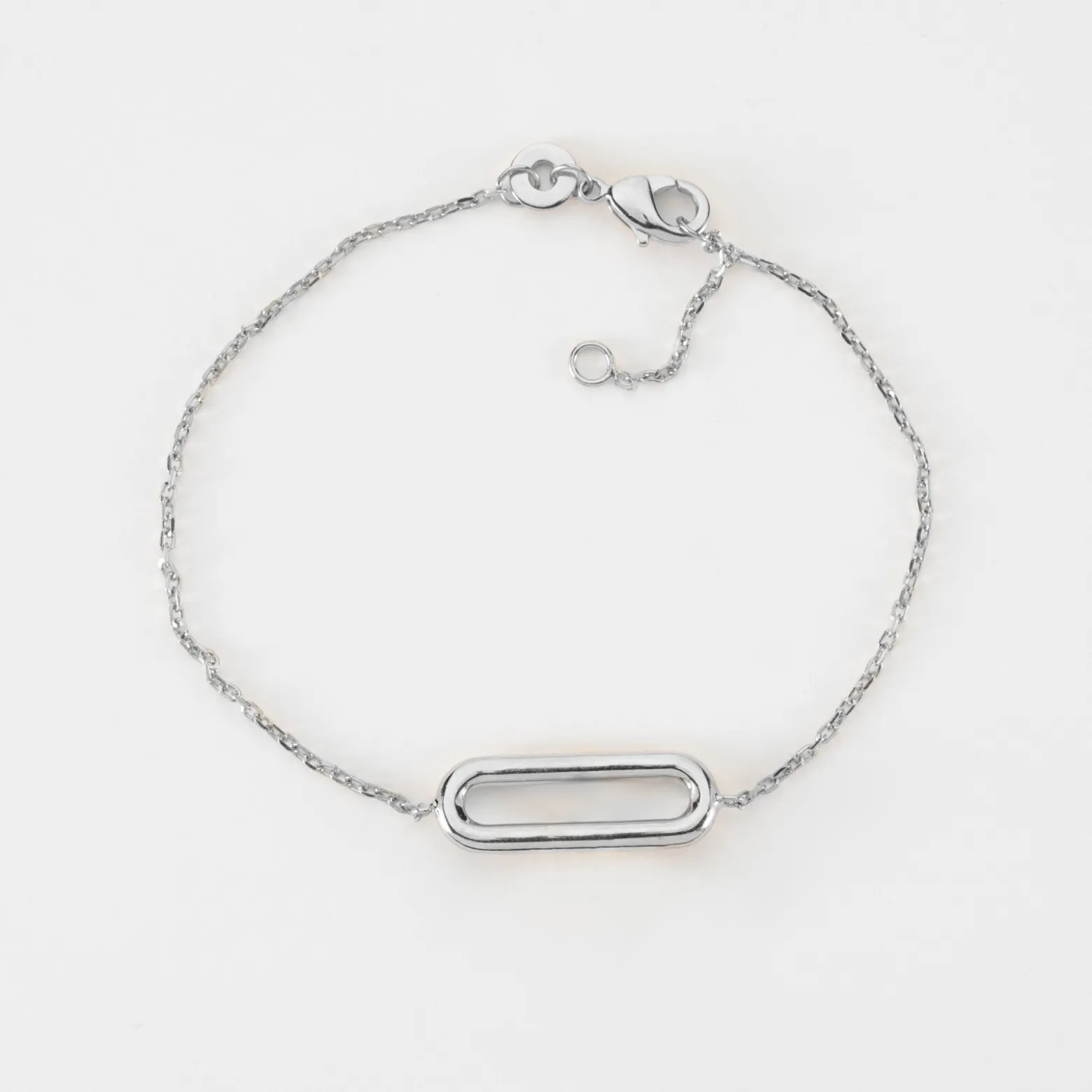Bracelet chaîne ovale ouvert argent