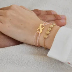 Bracelet chaîne pastilles estampillées