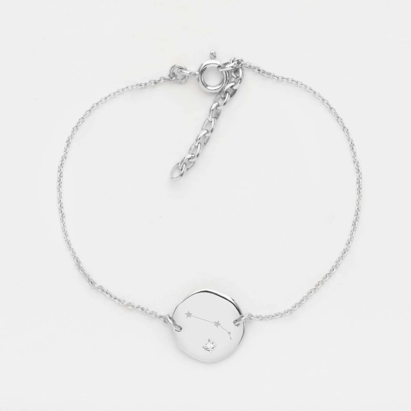 Bracelet chaîne personnalisé médaille scintillante gravée argent initiale 13 mm