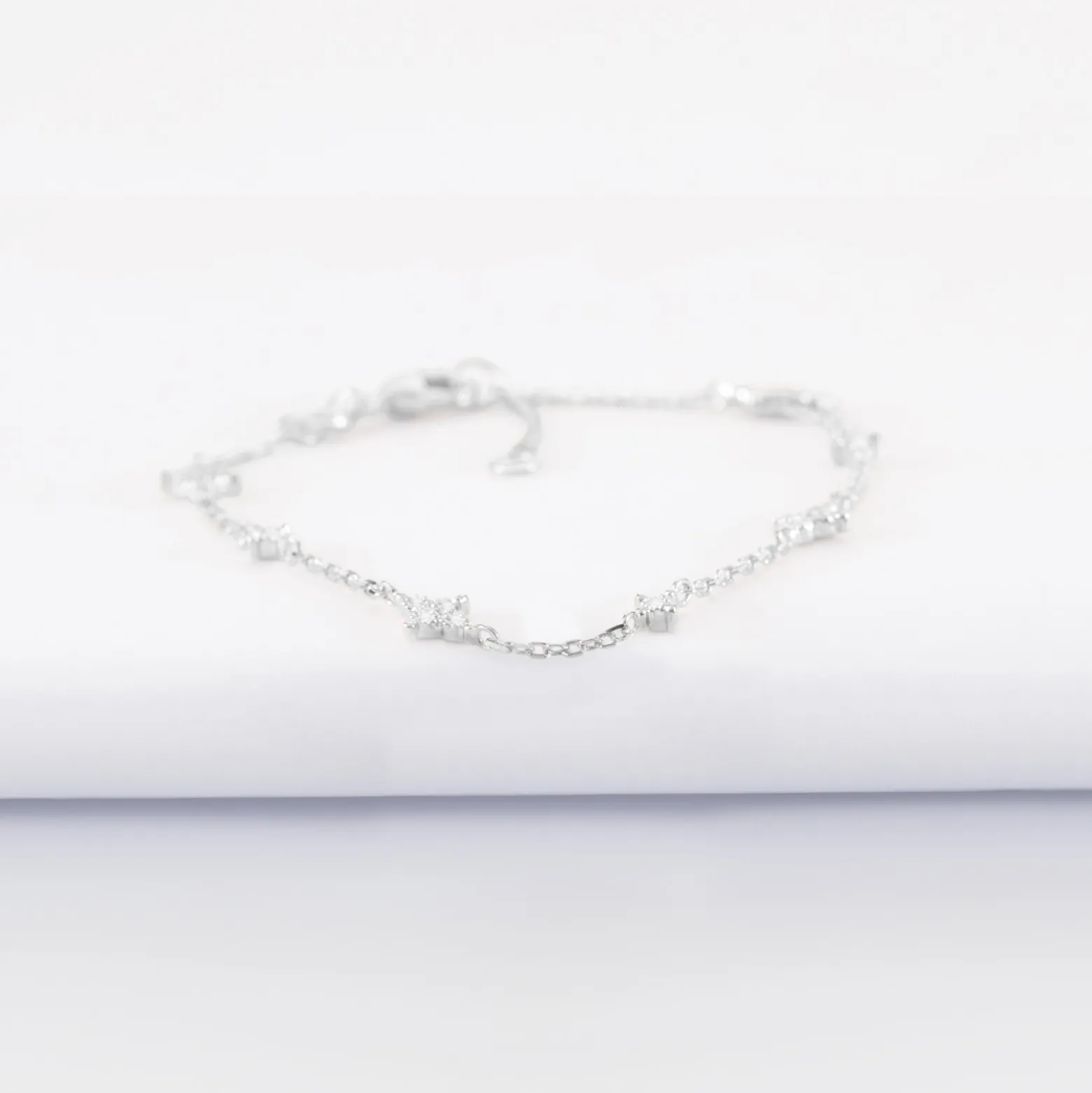 Bracelet chaîne scintillant argent