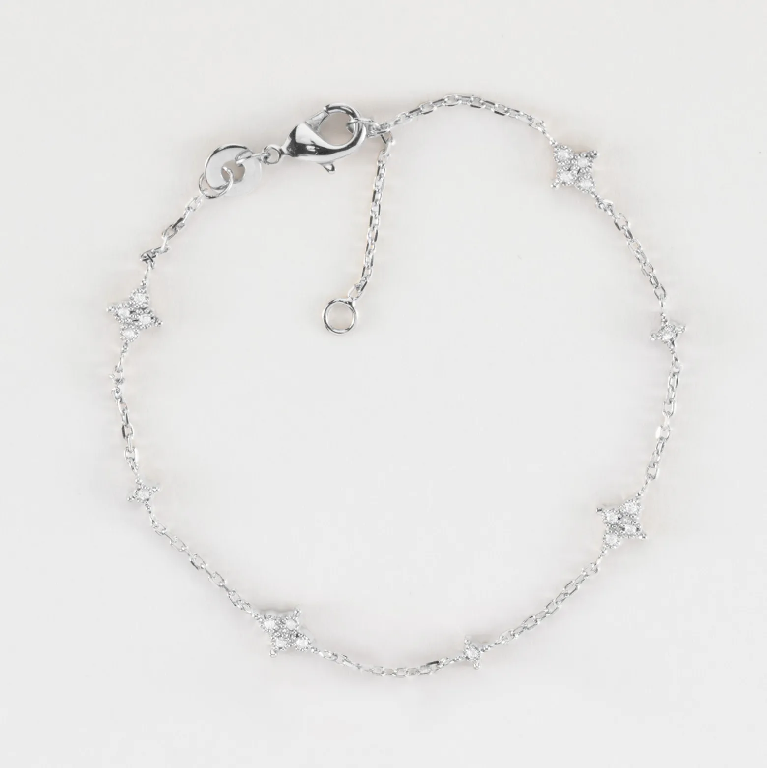 Bracelet chaîne scintillant argent