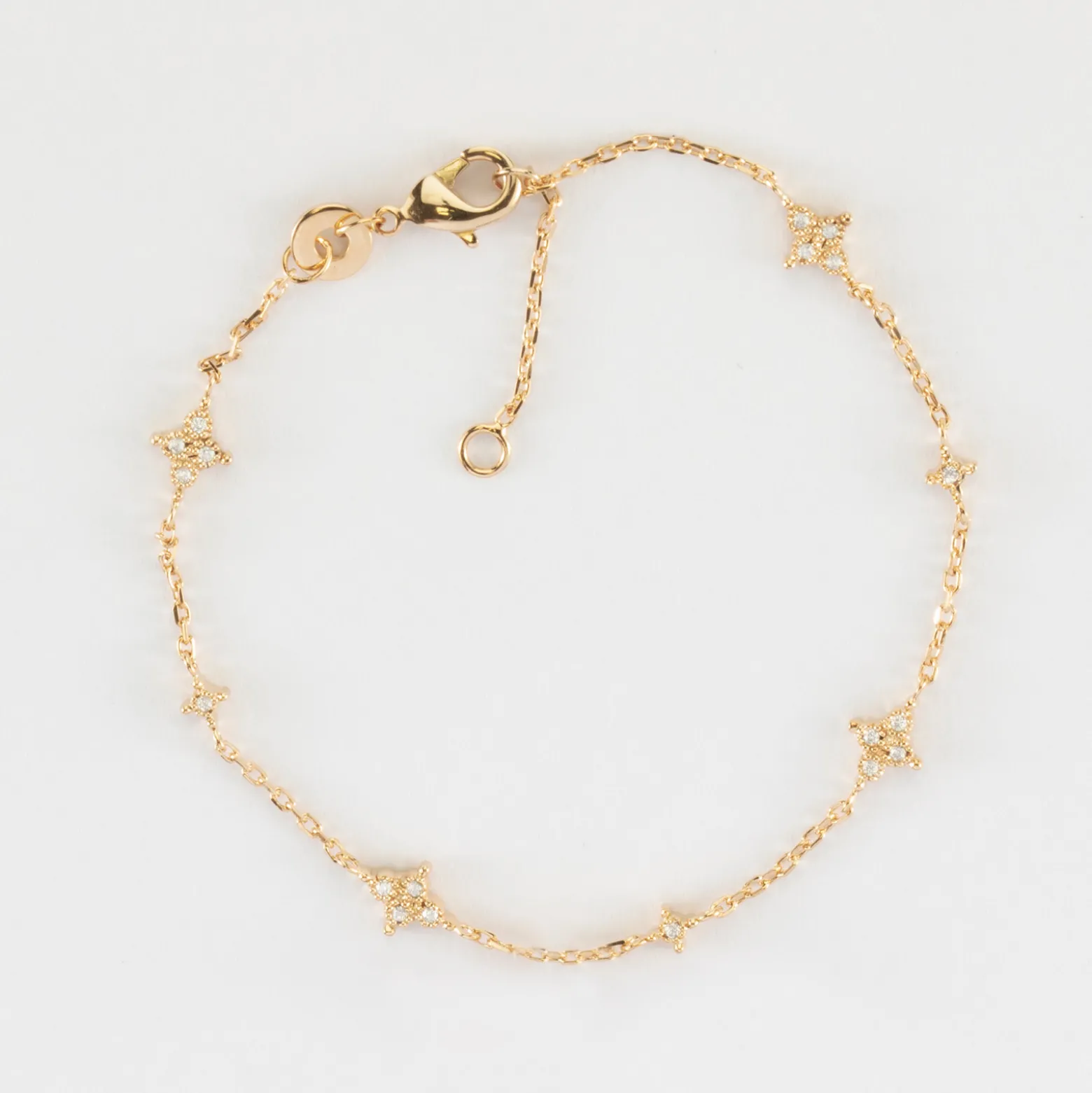 Bracelet chaîne scintillant plaqué or