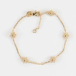 Bracelet chaîne étoile brillante plaqué or