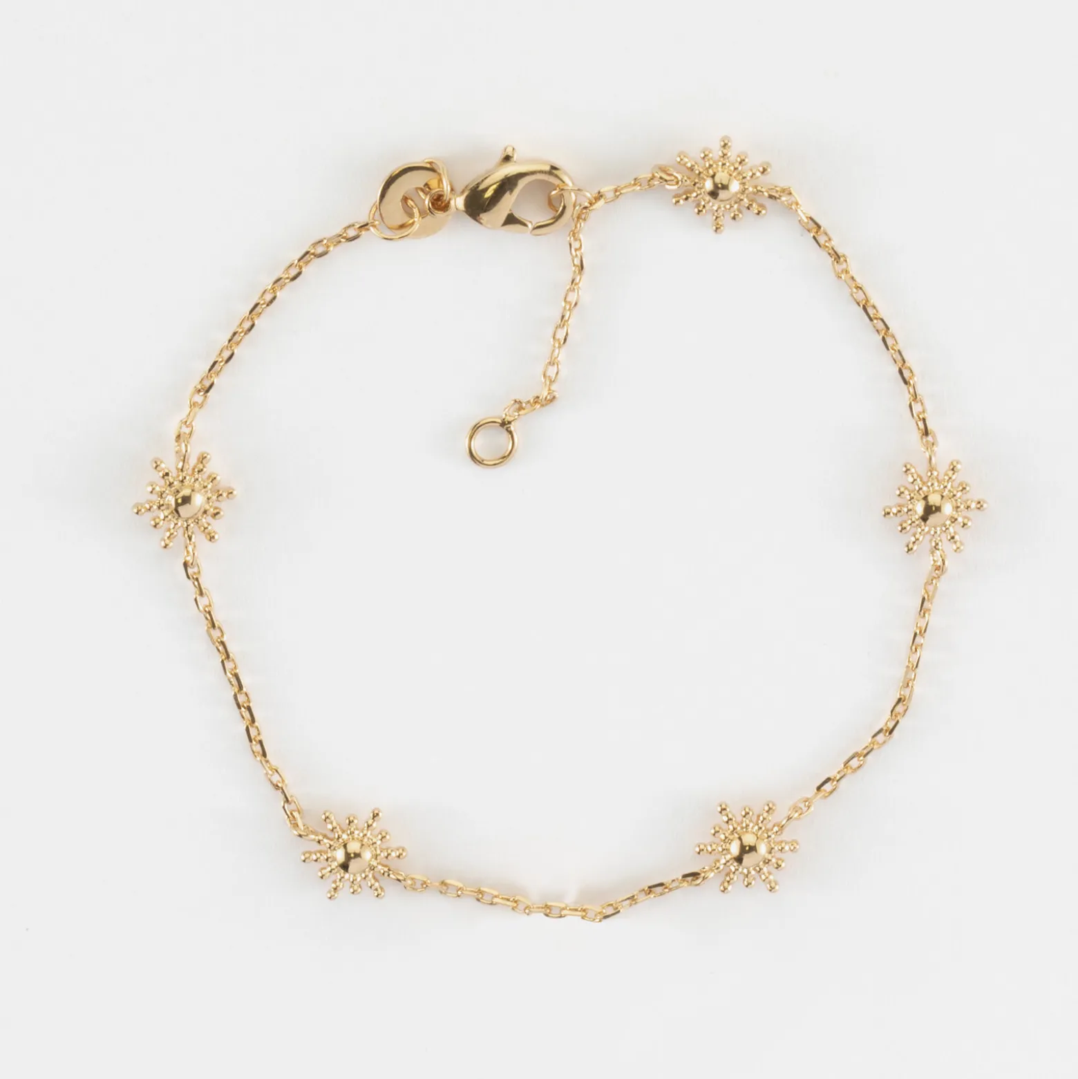 Bracelet chaîne étoile brillante plaqué or