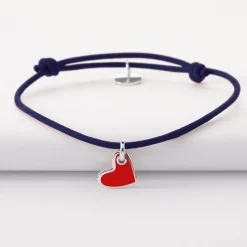 Bracelet coeur email argent 10 mm