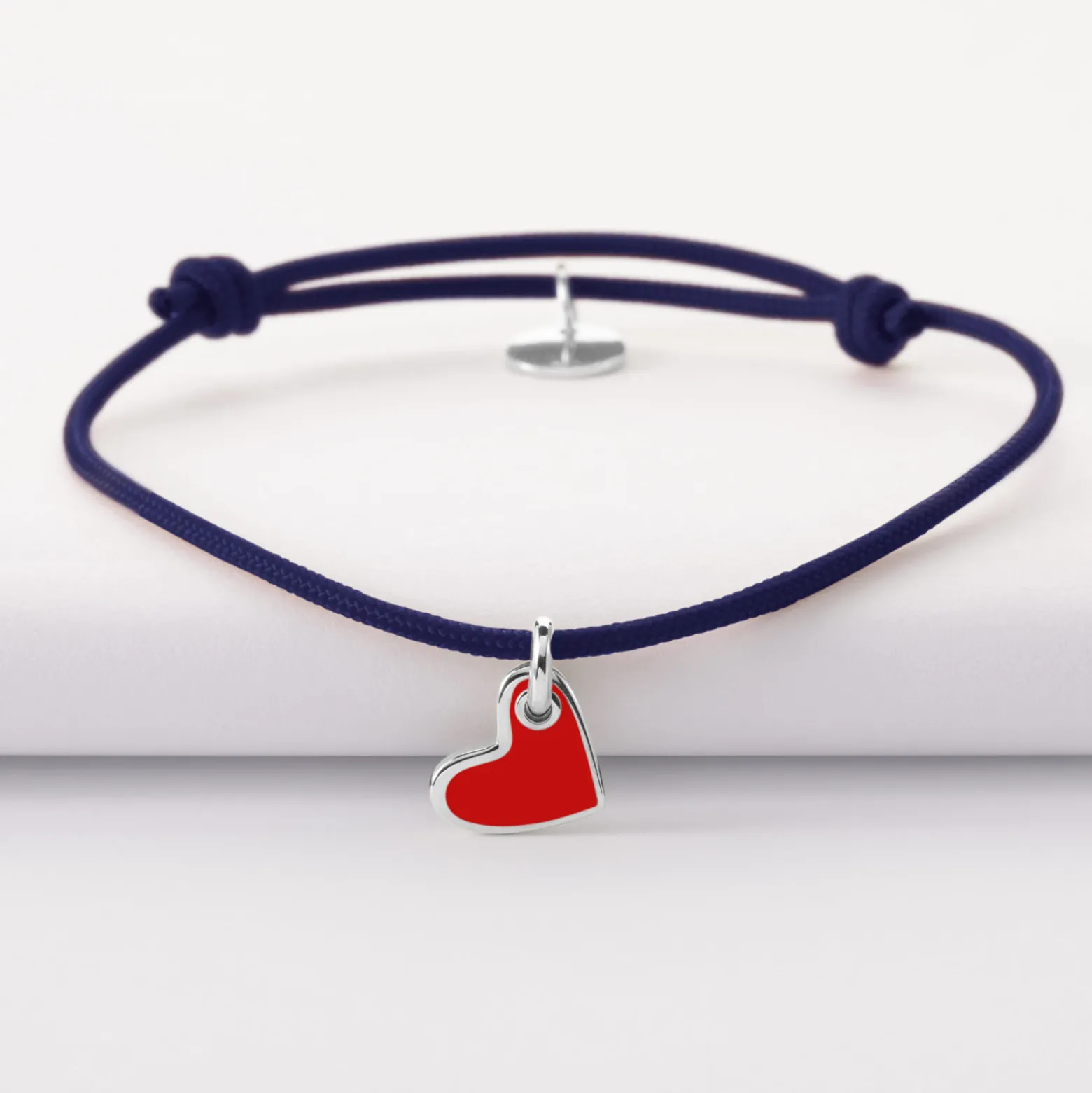 Bracelet coeur email argent 10 mm