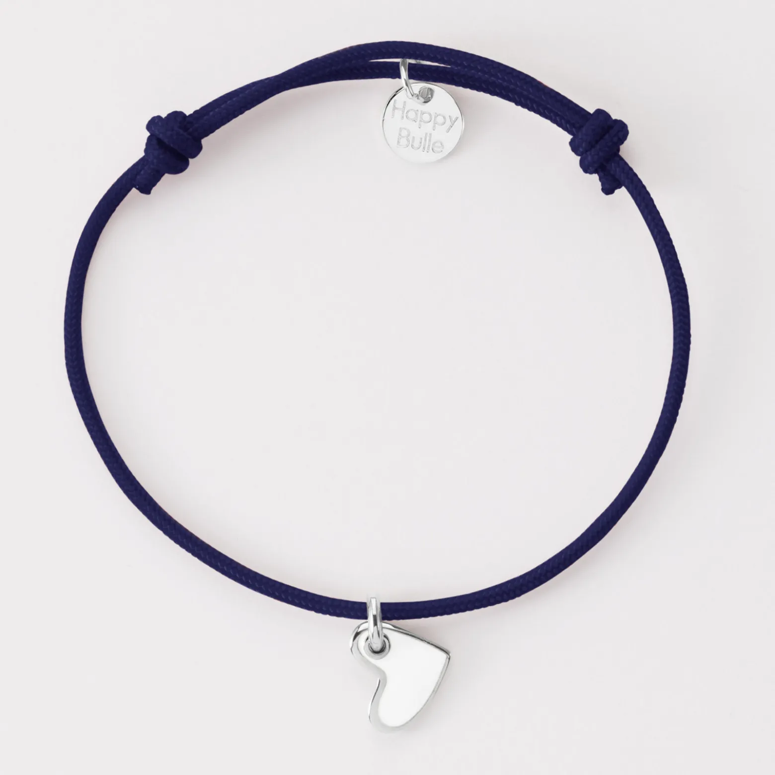 Bracelet coeur email argent 10 mm