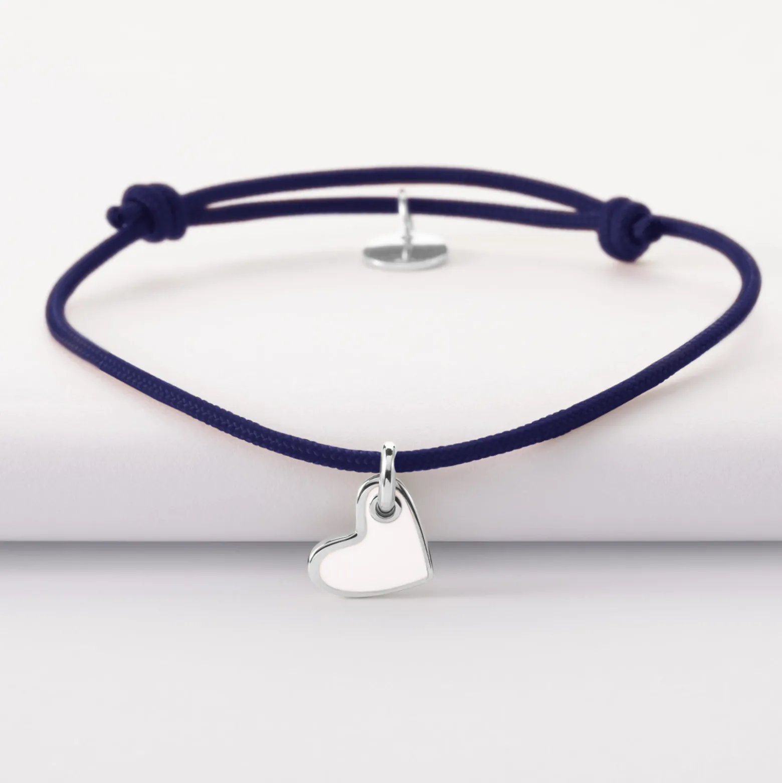 Bracelet coeur email argent 10 mm