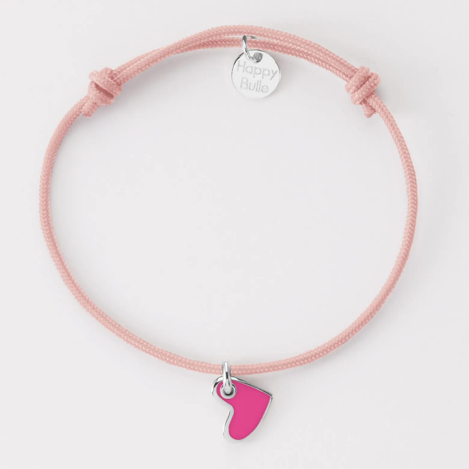 Bracelet coeur email argent 10 mm