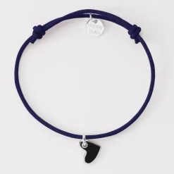 Bracelet coeur email argent 10 mm