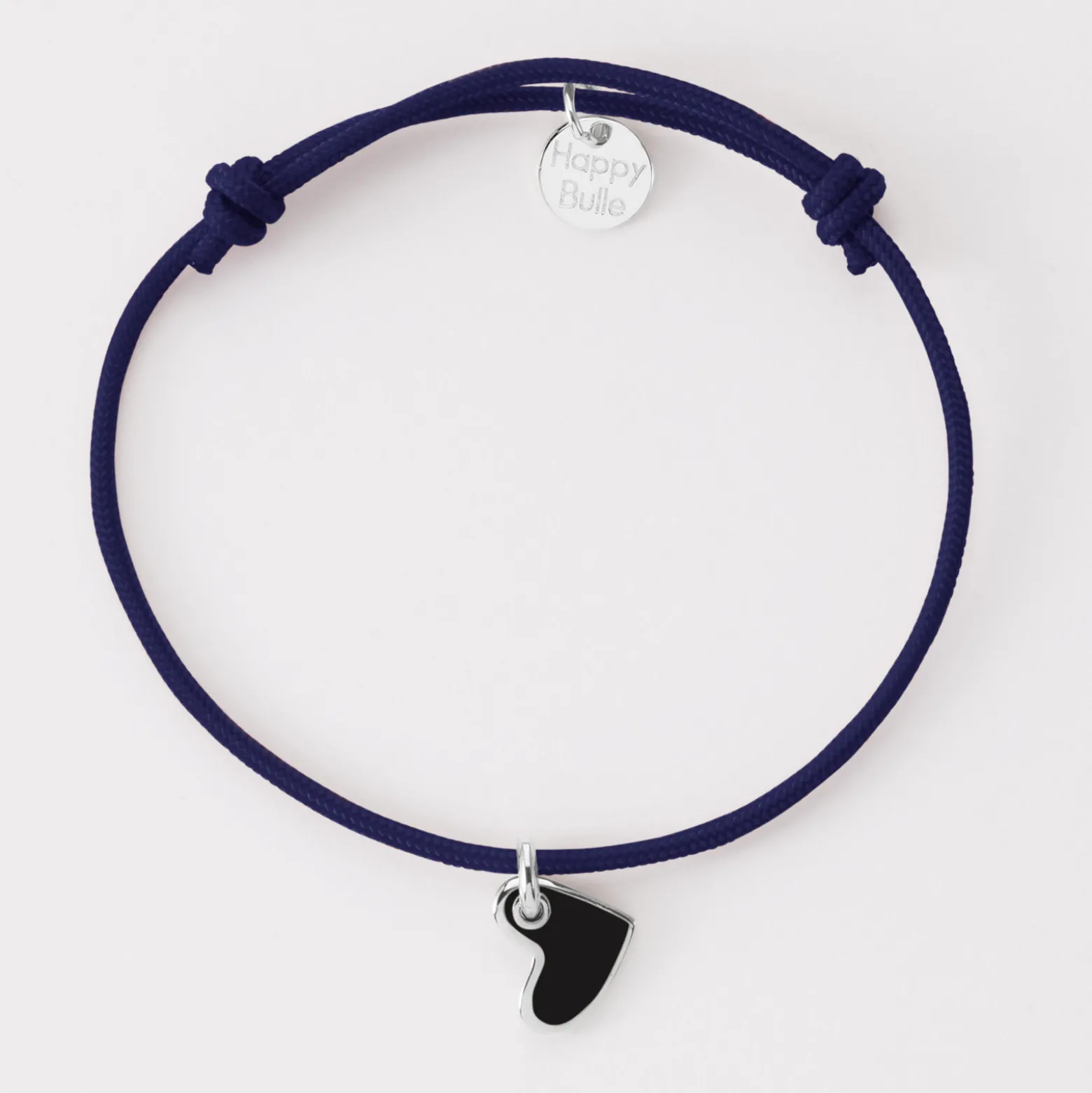 Bracelet coeur email argent 10 mm