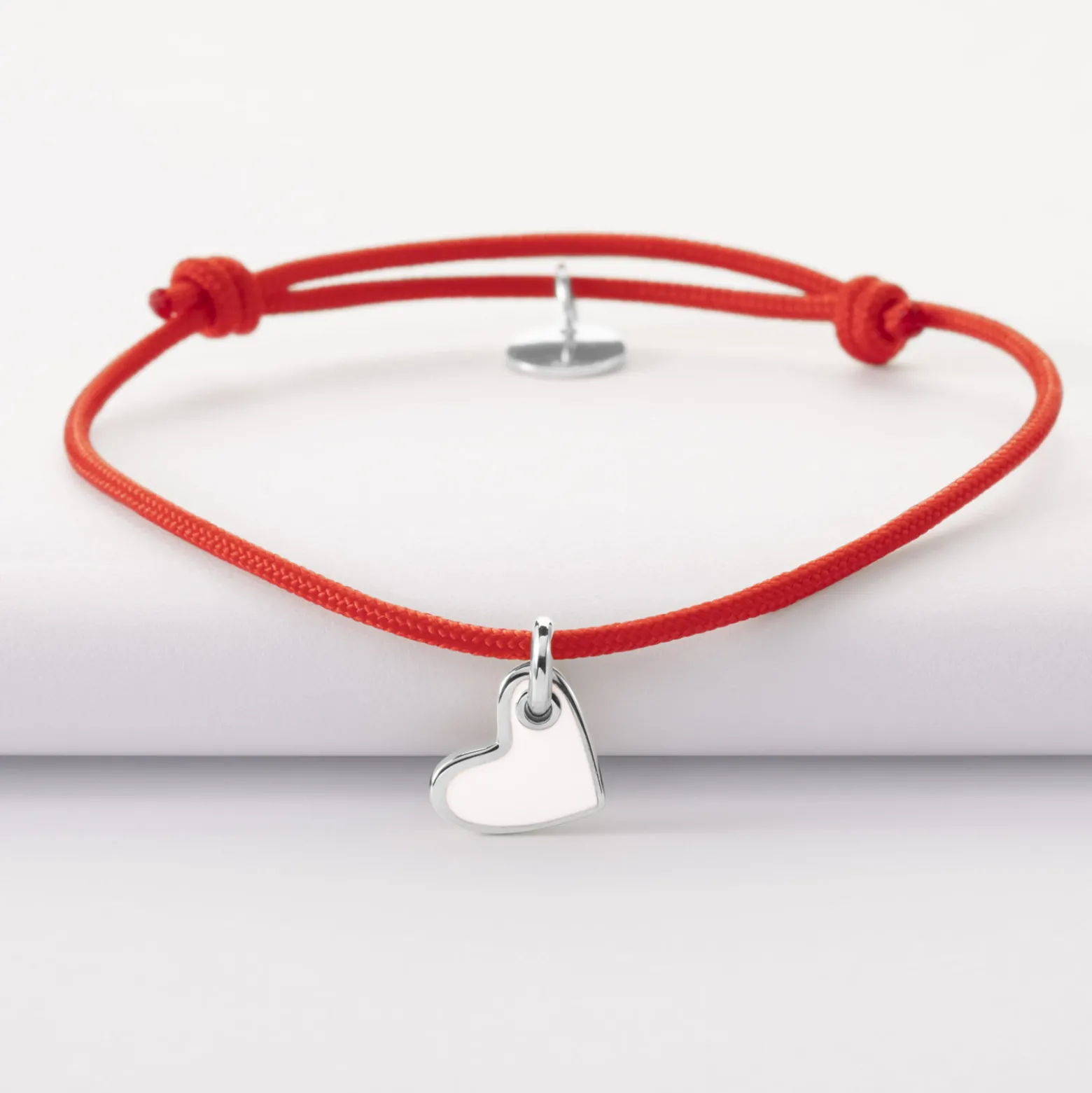 Bracelet coeur email argent 10 mm