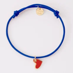 Bracelet coeur email plaqué or 10 mm