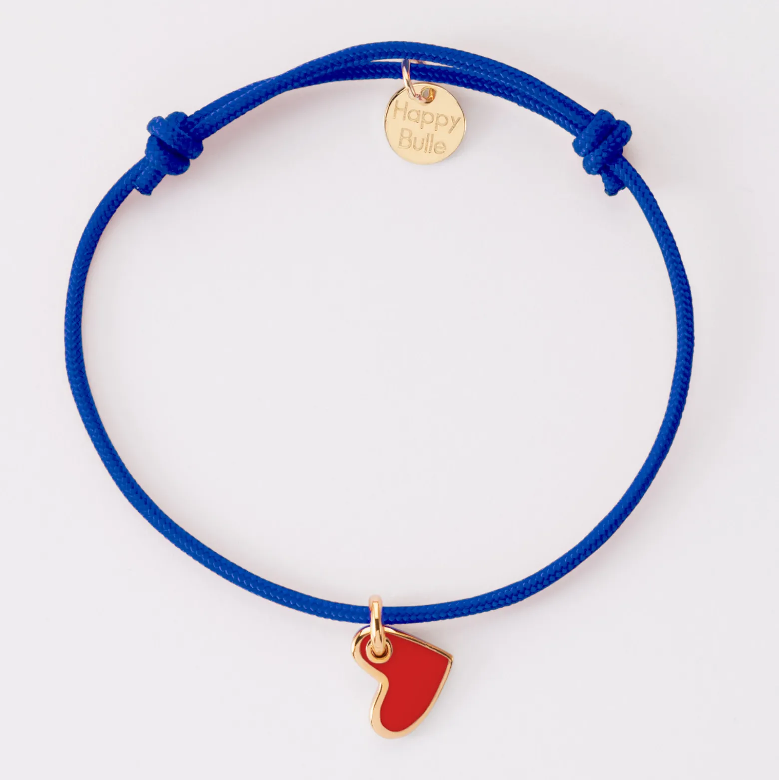Bracelet coeur email plaqué or 10 mm