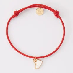 Bracelet coeur email plaqué or 10 mm