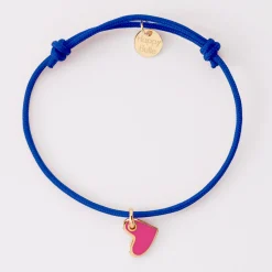 Bracelet coeur email plaqué or 10 mm