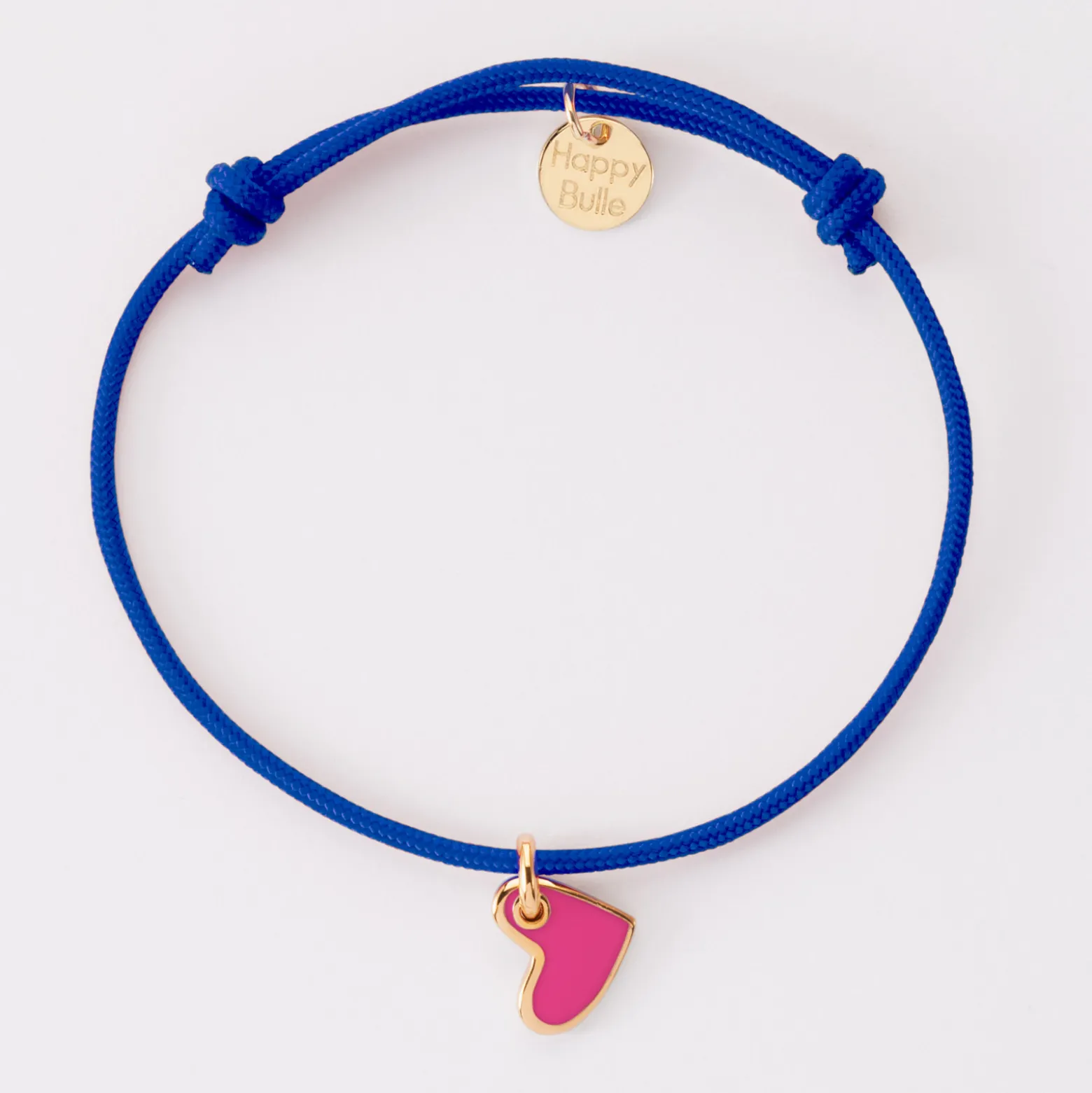 Bracelet coeur email plaqué or 10 mm